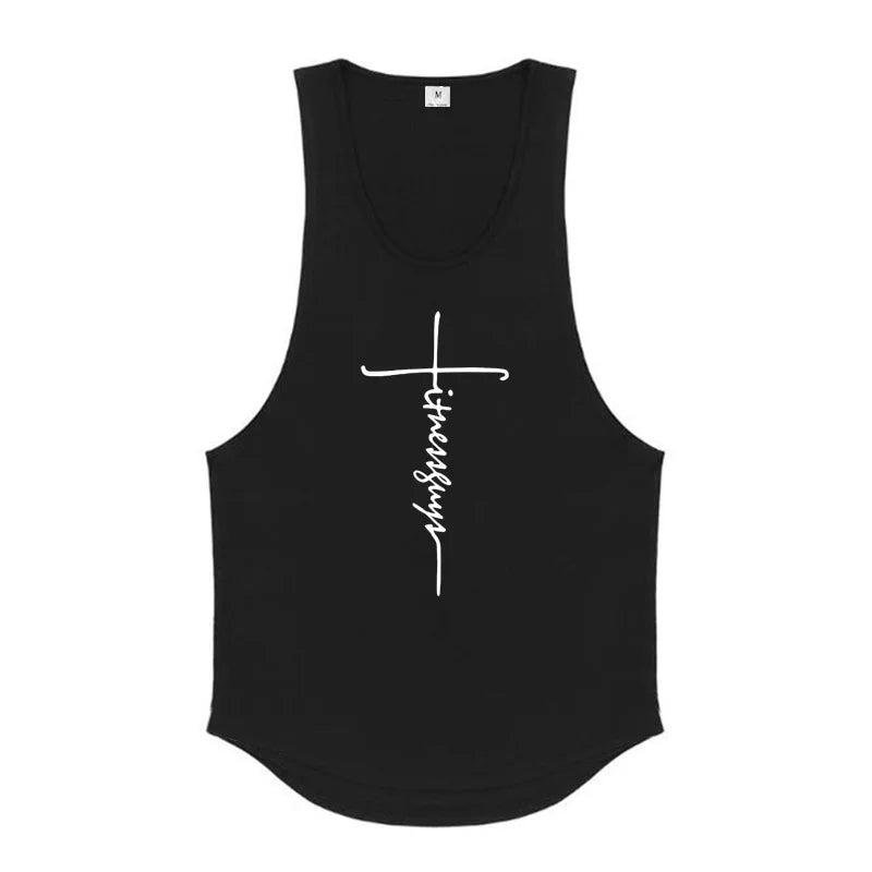 Fitness Guys Running Vests Men Bodybuilding Stringer Tank Tops Summer Cotton Fashion Casual Singlets Muscle Gym Sleeveless Shirt