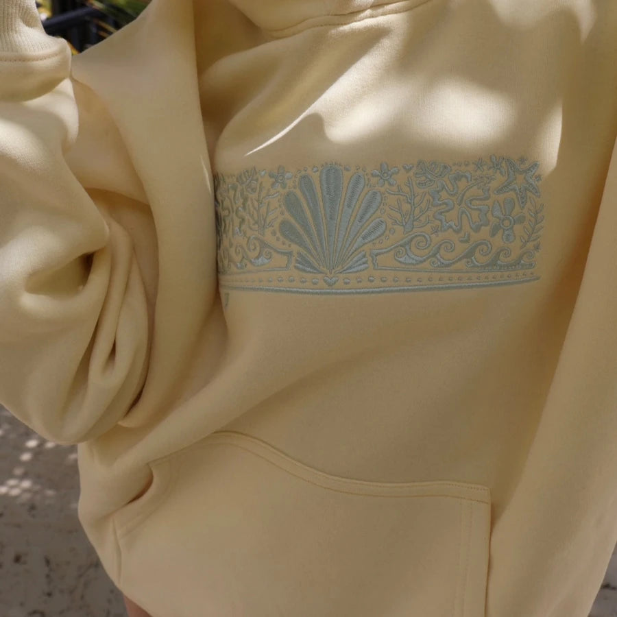 Classic Women's Embroidery Over Size Hoodies Streetwear Soild Color Autumn Kangaroo Pocket Sweatshirts Casual - ATFH