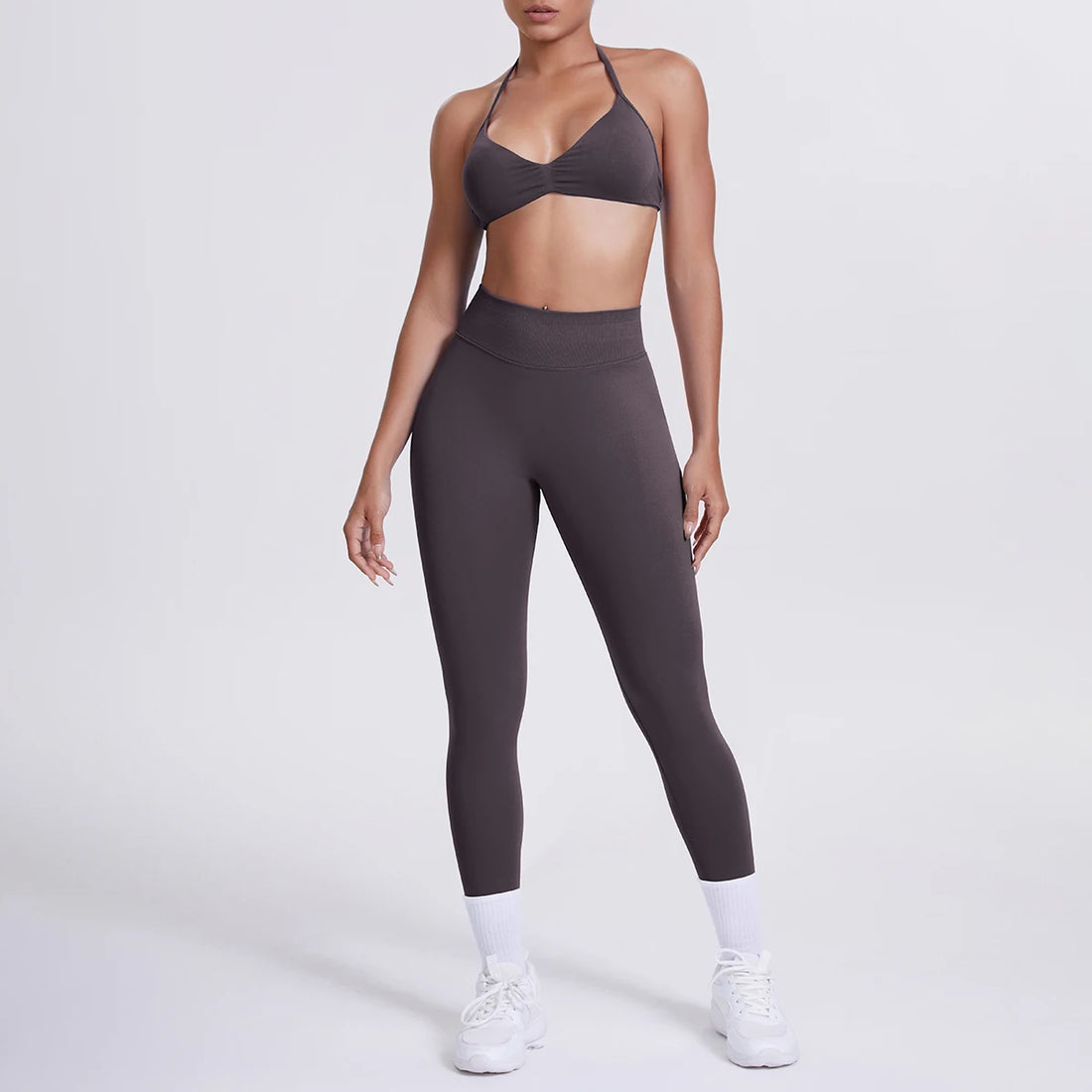 Women 2pcs Patchwork Sport Yoga Suit Training Sleeveless Sport Gym Tops Tummy Control Slimming Booty Leggings Yoga Suit Sports - ATFH