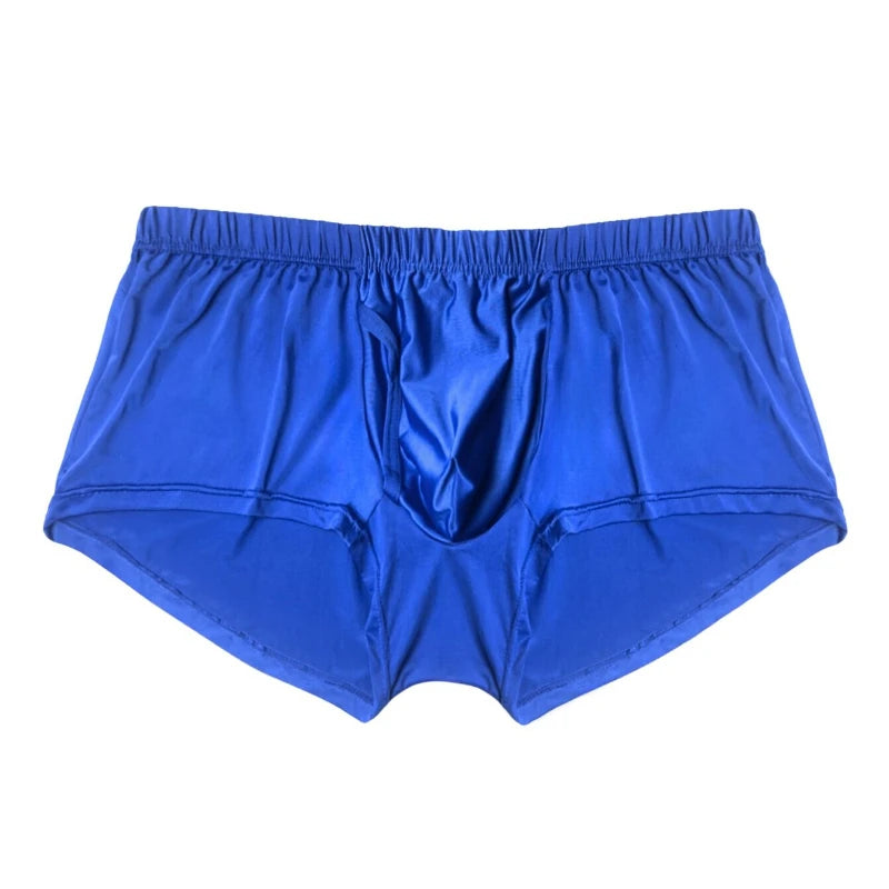 1Pc Mens Loose Front Fly Boxer Shorts Icy Woven Stretch Multi Color Breathable Underwear for Sleep Home Daily Casual Lounge Wear