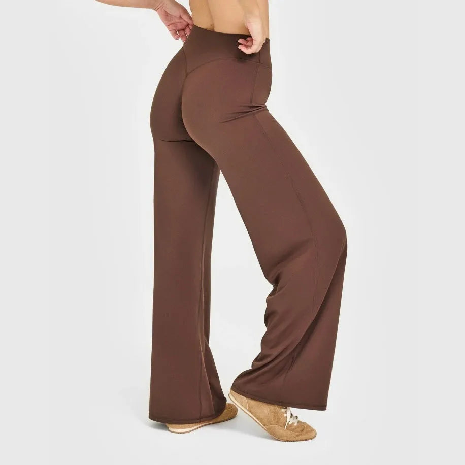 NCLAGEN Sport Trousers SoftMotion Straight-Leg Pants Women's High Waist Yoga Bottoms GYM Naked Feel Pilates Running - ATFH