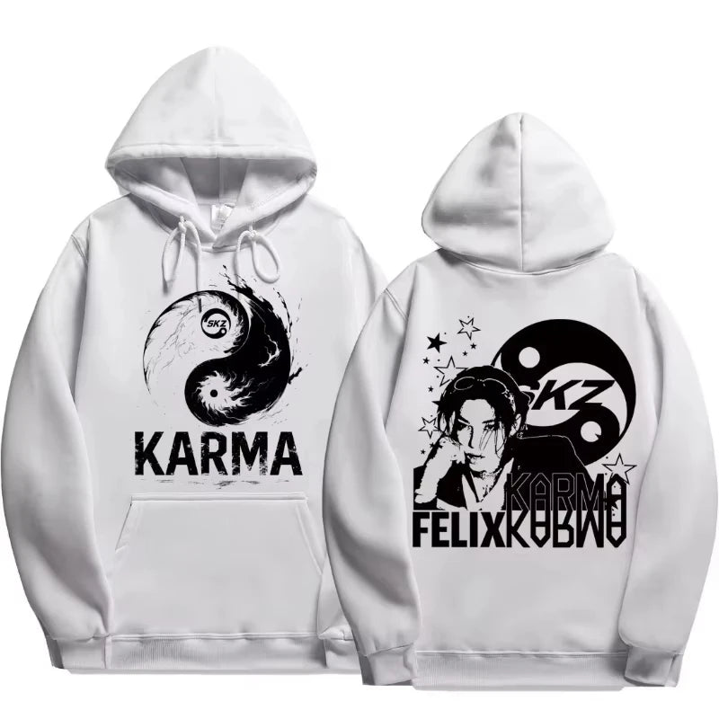 KPOP's fourth album KARMA printed men's hoodie FELIX HAN BANGCHAN CHANGBIN HYUNJIN LEE fashion hoodie