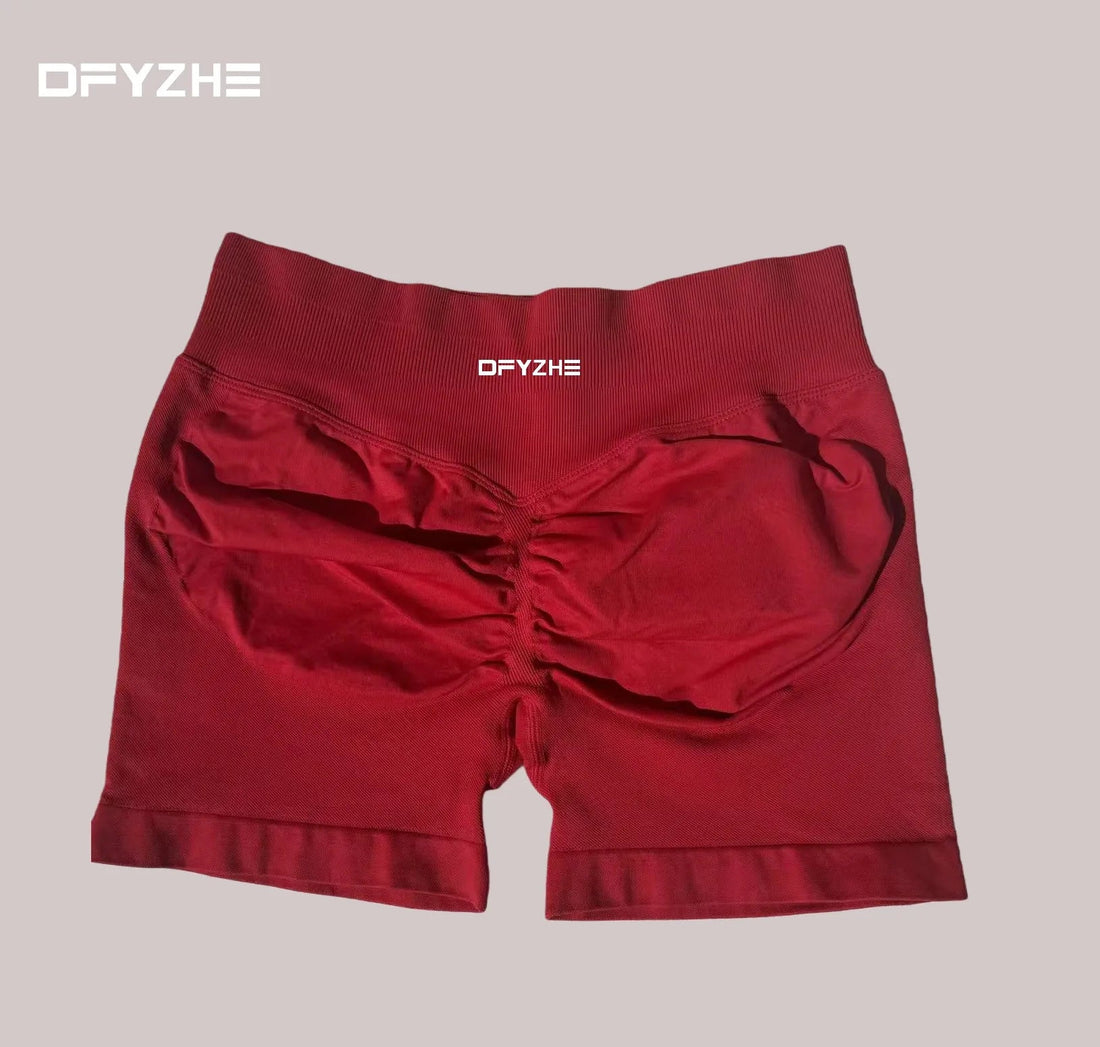 DFYZHE Women's Impact Shorts 4.5" – Seamless High Waist Ribbed Workout Shorts for Yoga Cycling & Fitness Tahsi Fashion House