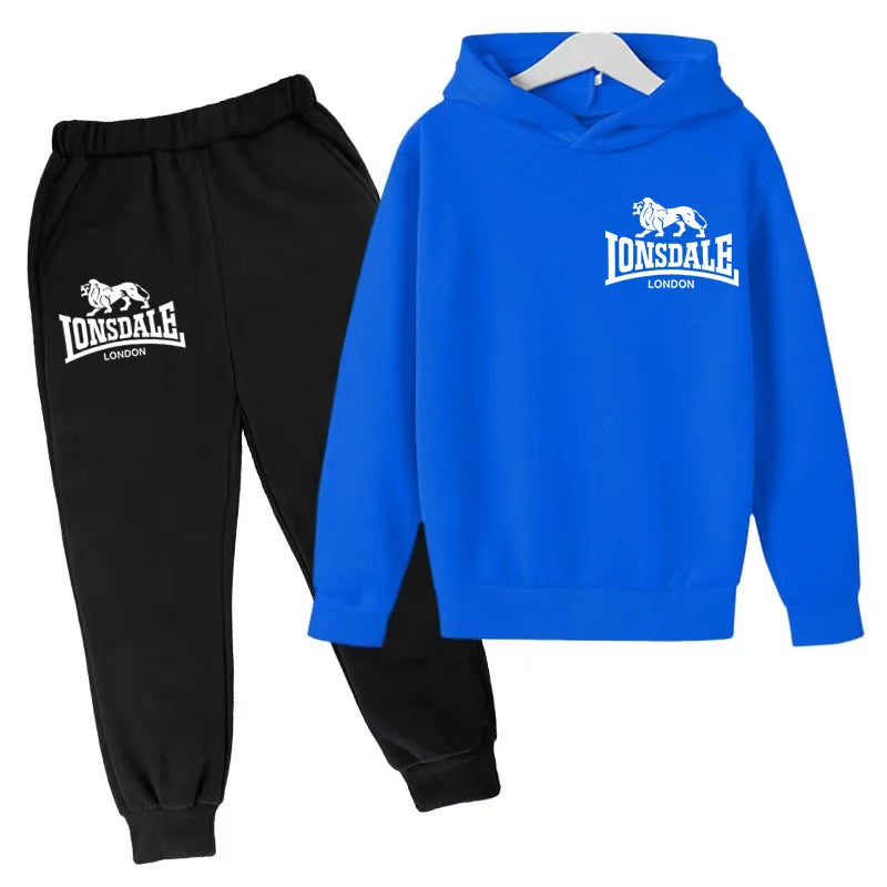 Kids Fashion Hoodie Boys Lion Print Tracksuit Girls Toddler Coat 3-12Y Top+pants 2P Clothing Charming Casual Sports Jogging Set - ATFH