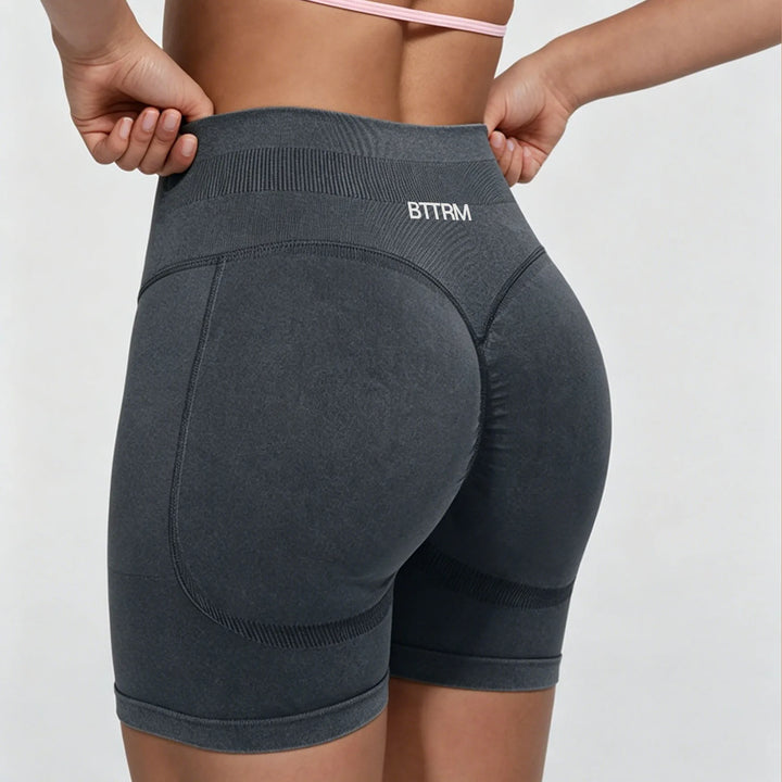 BetterMe High Waist Yoga Shorts Women Sand Washed Yoga Shorts Workout Shorts Fitness Yoga Lift Butt Fitness Yoga Gym Running Sho