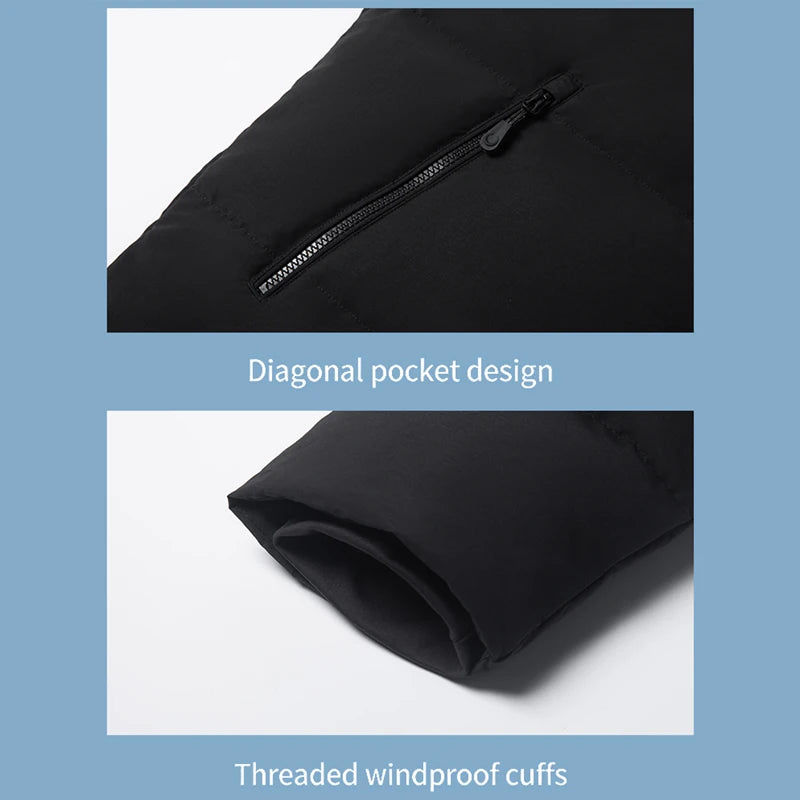 Women's Hooded Jacket with White Duck Down Liner, Three-Proof Fabric Windbreaker