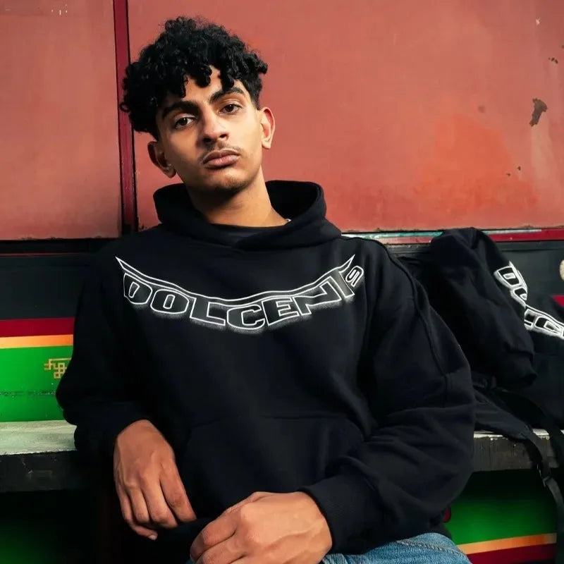 Y2K vintage man sets hoodies oversized M9 digital printing letter sweatshirt fashionable high street unisex clothing casual wear - ATFH