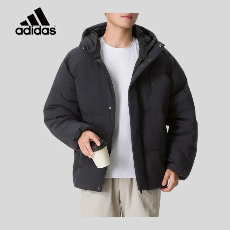 Adidas Down Jacket Men's 2026 Winter New Black Loose Sports Casual Jacket LE4955