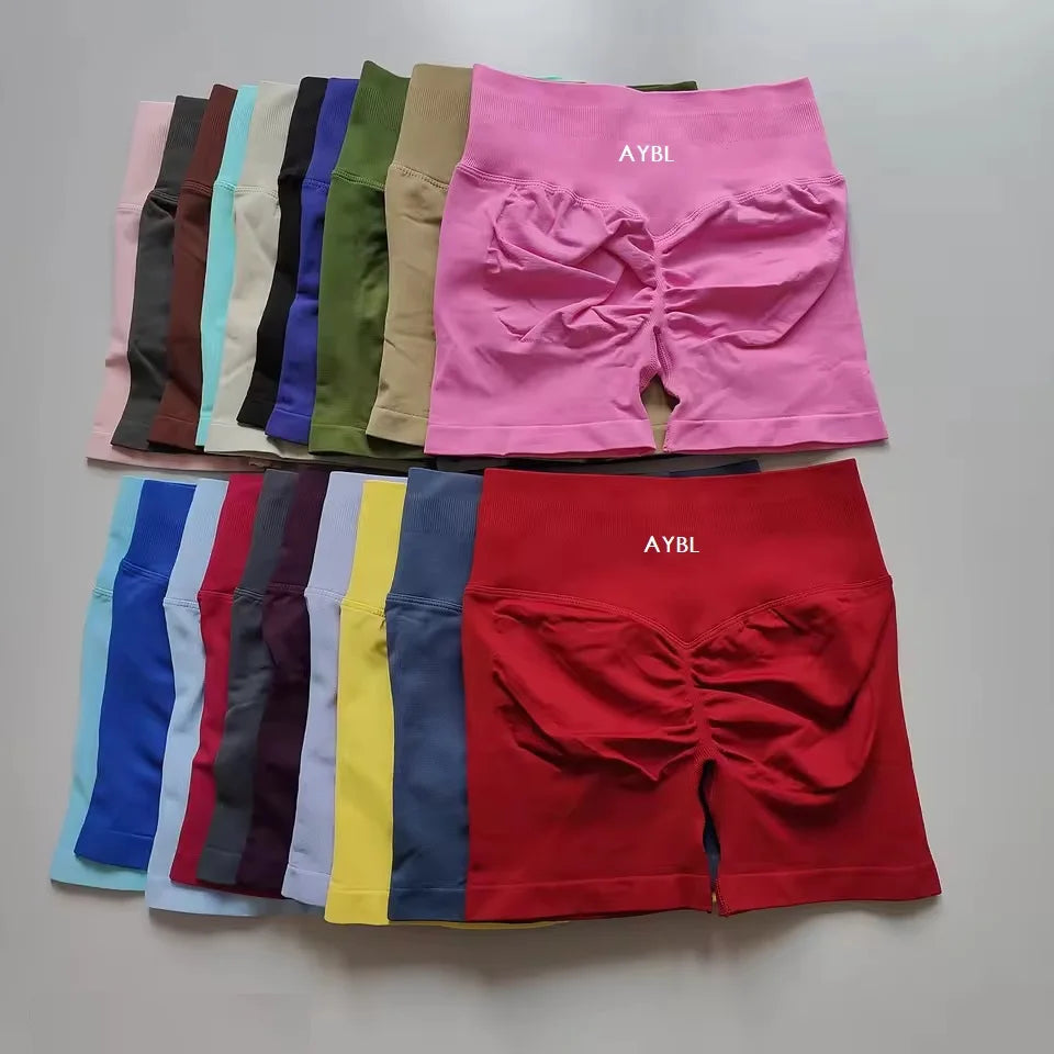 Yoga Shorts Fashion Low Waist Seamless Yoga Shorts Scrunch Bum Gym Shorts Women Workout Biker Stretch Fitness Shorts Tahsi Fashion House