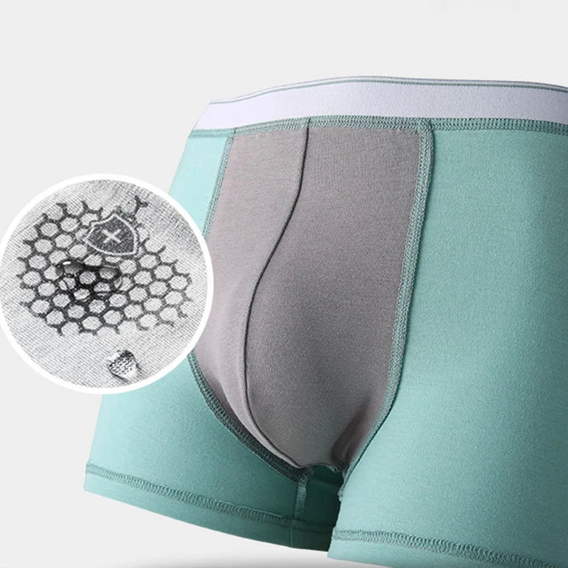 MiiOW 3Pcs Cotton Mens Panties Men's Underwear Breathable Man Boxershorts Graphene Antibacterial Men Underpants Men Boxer Trunks