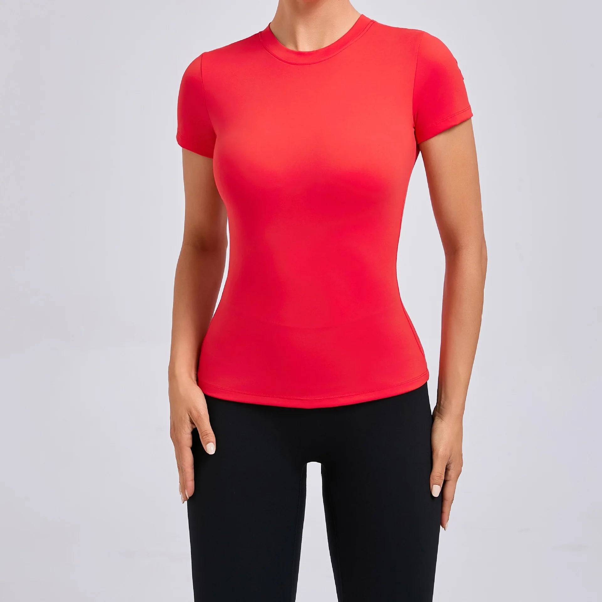 Gym Workout Women's Versatile T-shirt Short Sleeve No Padding Workout Top Outdoor Running Fitness Sports Short Sleeve Sportswear - ATFH