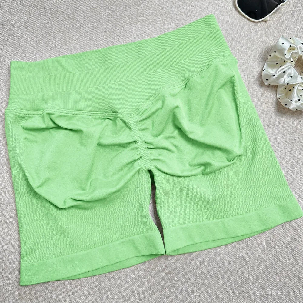 Seamless Yoga Workout Shorts for Women Low Waist Butt Lift Biker Shorts Gym Fitness Activewear Sports Training Shorts
