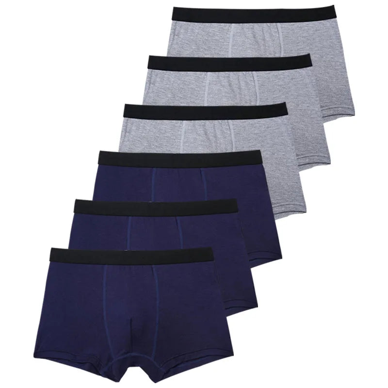 6pcs/Set Black Boxer Men Underwear Bamboo Men's Panties Shorts Breathable Underpants Man Comfortable Sexy Boxers & Briefs Men