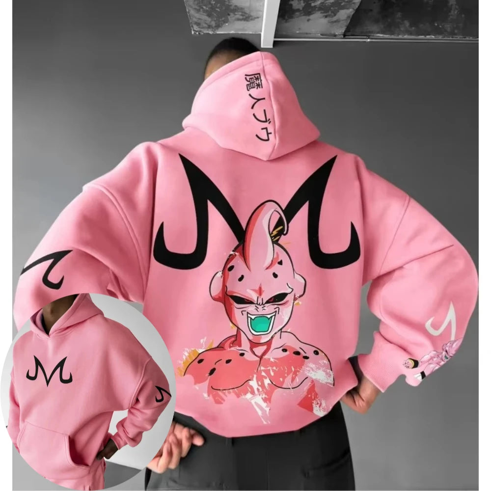 Dragon Ball Men's Hoodie Sweater Majin Buu Japanese Anime Spring Autumn Boys Children's Long-sleeved Parent-child Outfit - ATFH