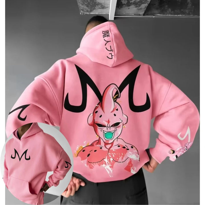 Dragon Ball Men's Hoodie Sweater Majin Buu Japanese Anime Spring Autumn Boys Children's Long-sleeved Parent-child Outfit - ATFH