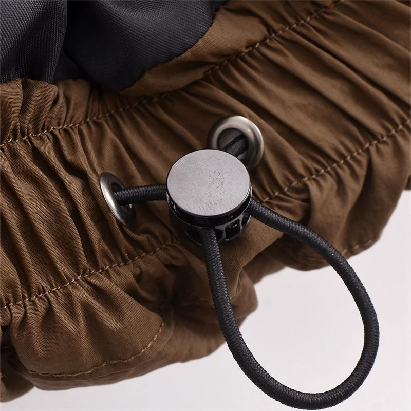 KEYANKETIAN Winter New Women's PU Leather Patchwork Lapel Contrasting Color Placket Zipper Cotton Jacket Women Bread Jacket ATFH