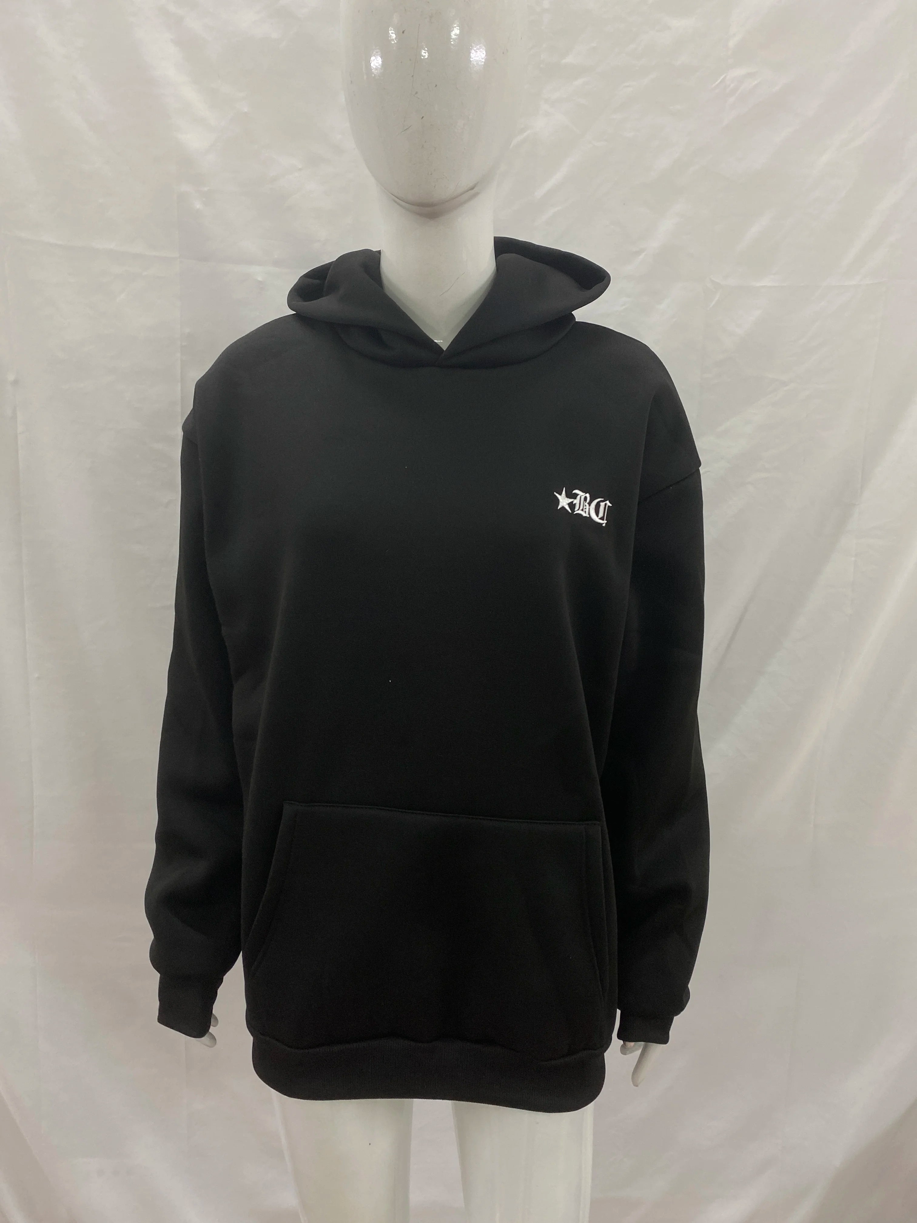 Men's and women's loose fitting pullover hooded long sleeved sweatshirt, mini letter embroidered bag, same loose casual pants