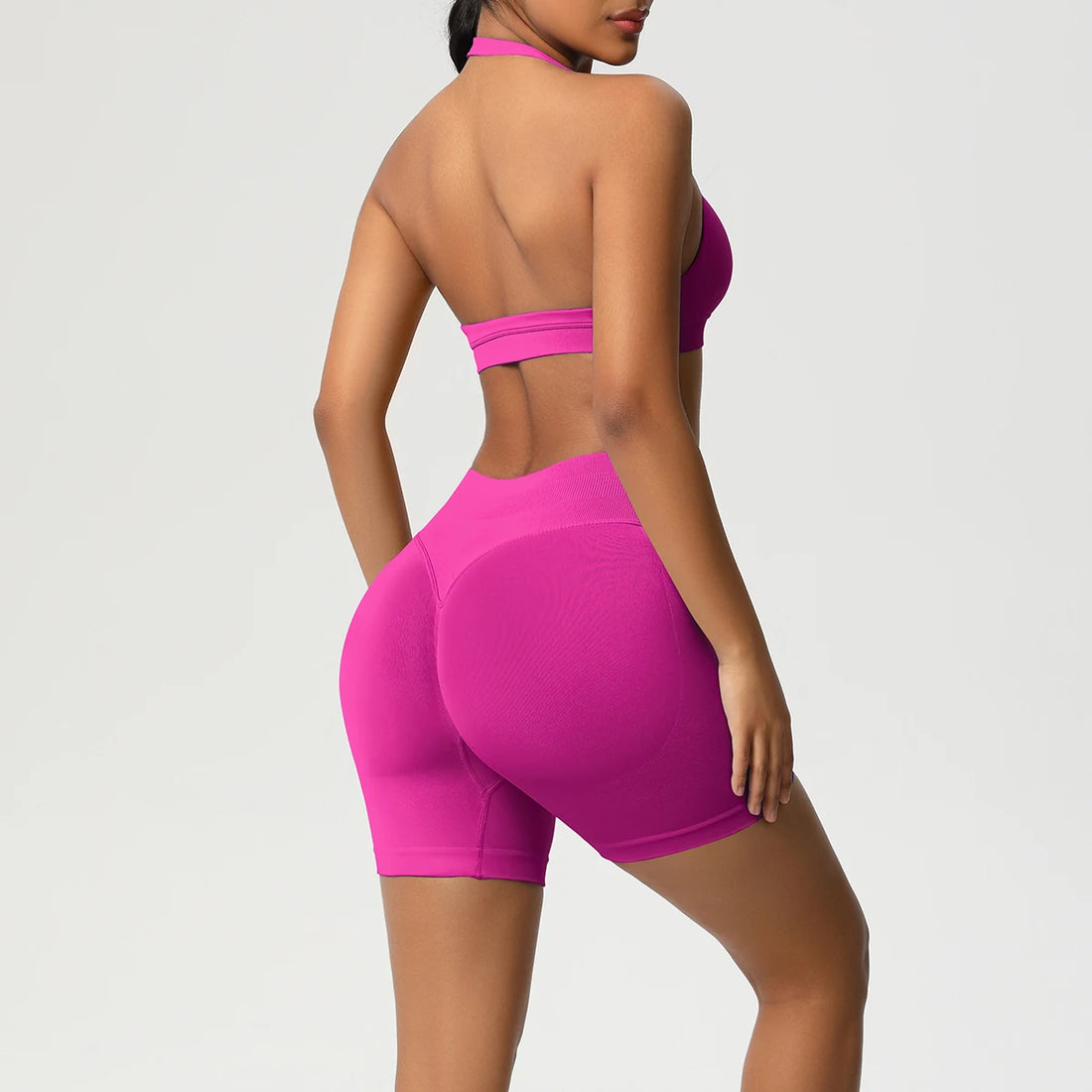 2PCS Sportswear Woman Sports Yoga Set Gym Clothes Yoga Suits For Women Tracksuits Sports Shorts Crossover Bra Gym Leggings - ATFH