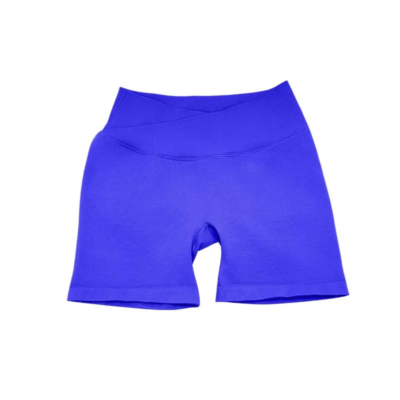 Lemonsky High elasticity hip lifting fitness yoga shorts, summer sports solid color shorts