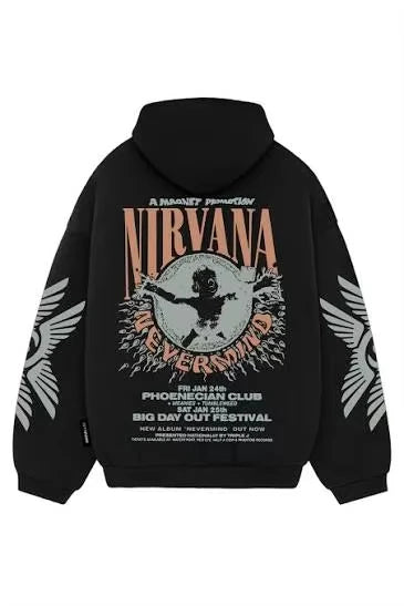 2026 Nirvana Hoodie - Suitable for both men and women. A casual hoodie for anime enthusiasts. Retro and loose style.