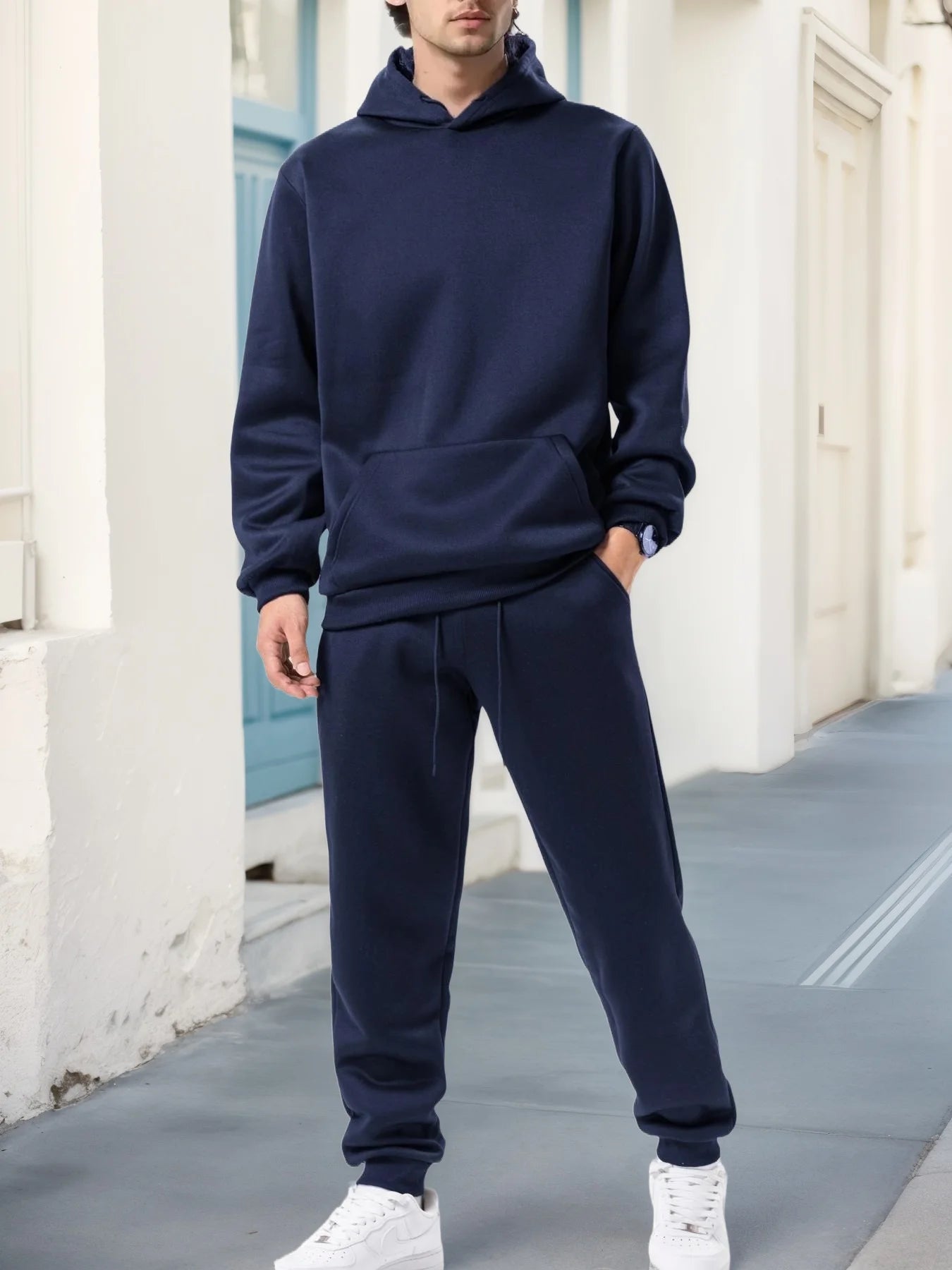 Basic Men/Women 2Pcs/Sets Sweatshirt Hoodies Pants 2025 Male Gyms Fitness Tops Joggers Sportswear Tracksuits ropa para hombre - ATFH