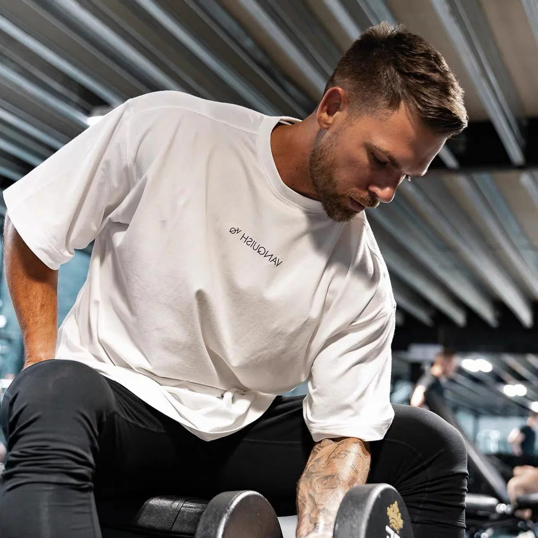 New Muscle Captain Fitness Men's Running Sports Casual Exercise Short-sleeved Cotton Breathable Multi-color T-shirt ATFH