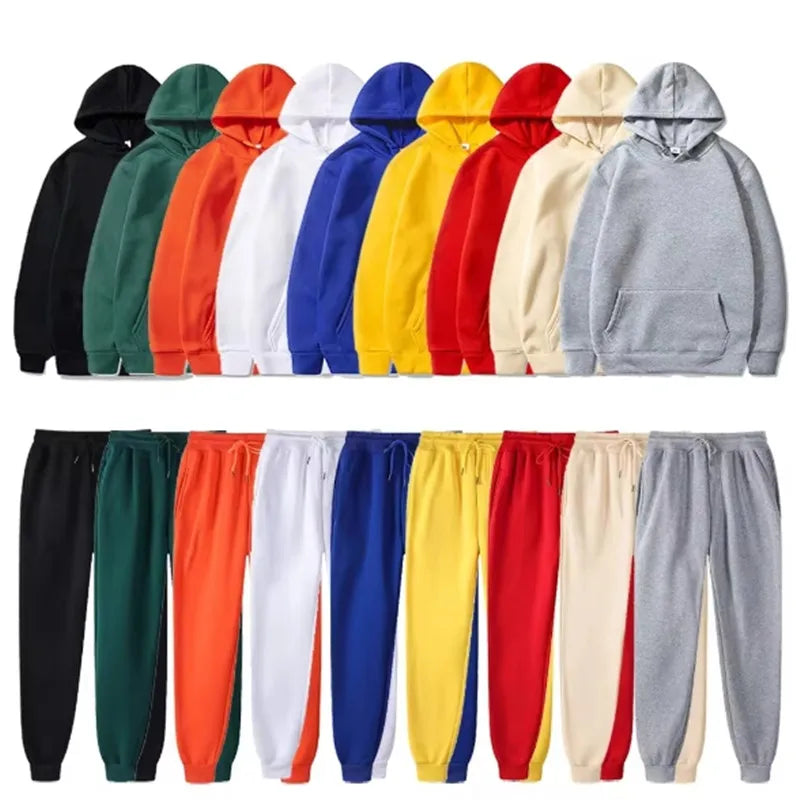 Men's Sports Suits Fashion Tracksuit Women Hoodies + Pants Two Pieces Sets Running Casual Sweatshirts Sweatpants Men's Clothing ATFH
