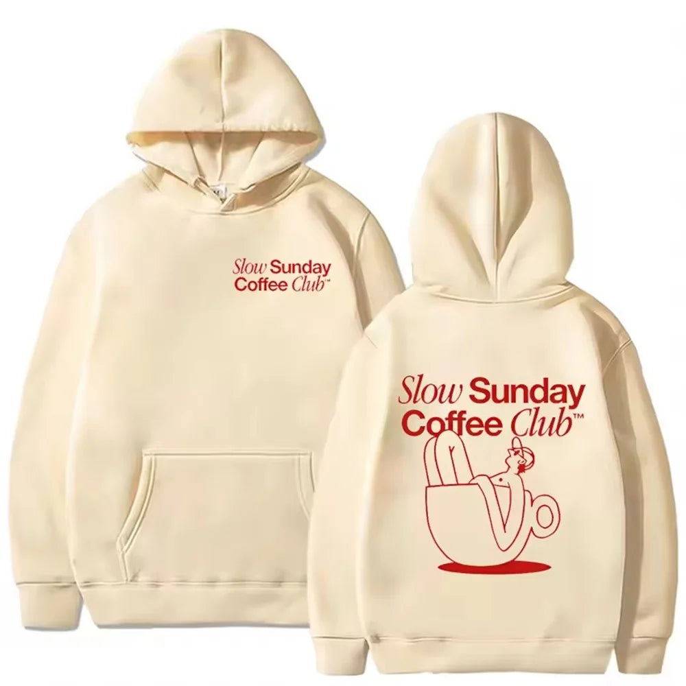 2025 New Sunday Coffee Club Hoodie Funny Men's Hoodie Harajuku Unisex Street Wear Fleece Pullover Sweatshirt - ATFH