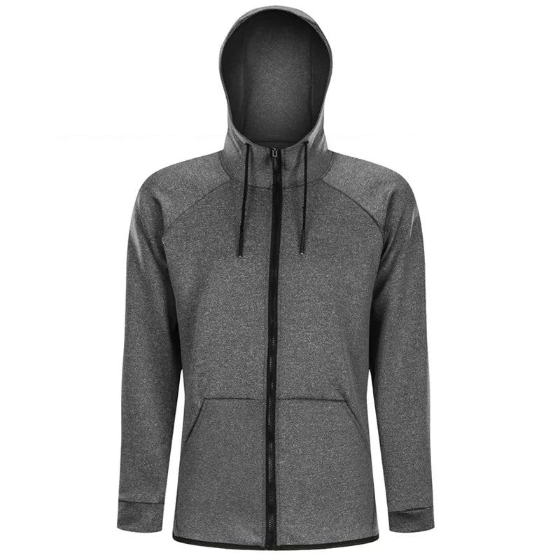 Custom LOGO men's autumn and winter sportswear basketball training jacket outdoor running quick-drying fitness hoodie jacket top - ATFH