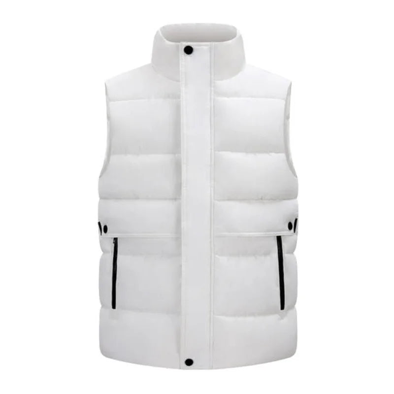Printing logo Winter Warm Men's Soft Padded Waistcoat  Windproof Cotton-padded  Vest Stylish  Outerwear for Outdoor Activities ATFH