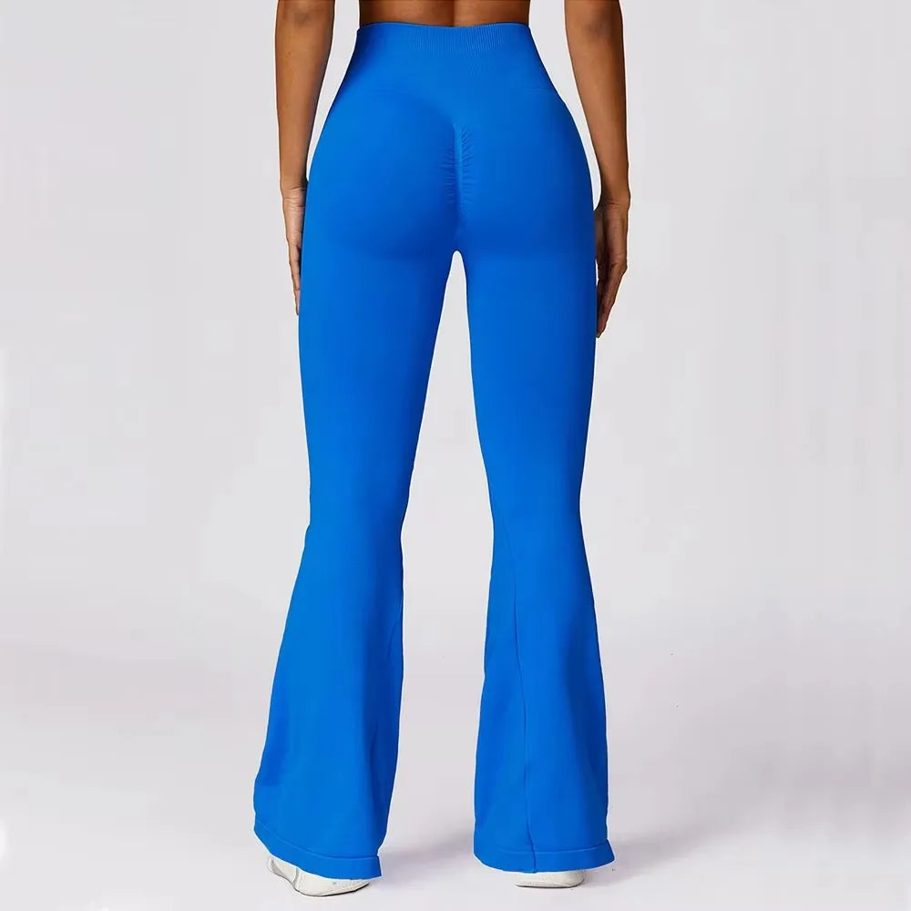 Seamless Flare Leggings Yoga Pants Women High Waist Wide Leg Pants Women Gym Workout Fitness Sports Flared Pant Dance Trousers ATFH