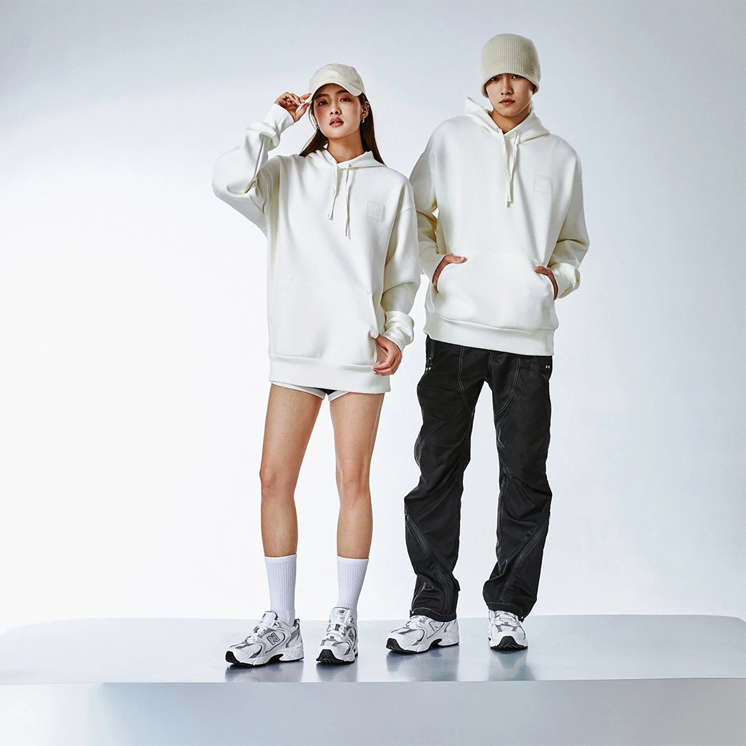 New Balance NB 530 Mesh, Synthetic Leather Breathable Low top Running Shoes Unisex Silver White MR530AD