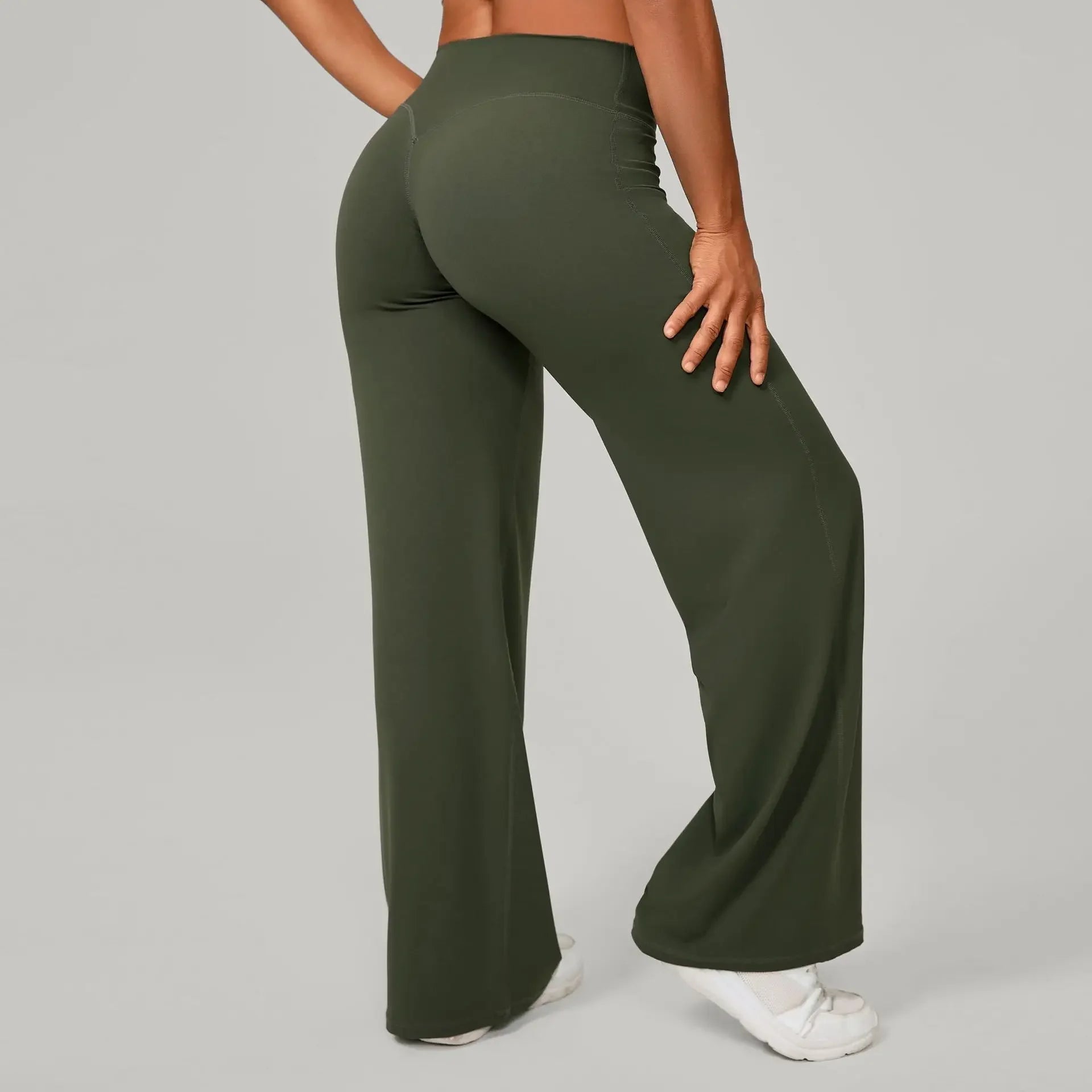 Women Straight-Leg Sports Pants Gym Clothing Naked Feeling Compression Wide Leg Yoga Leggings Pilates Fitness Tights XP01 ATFH