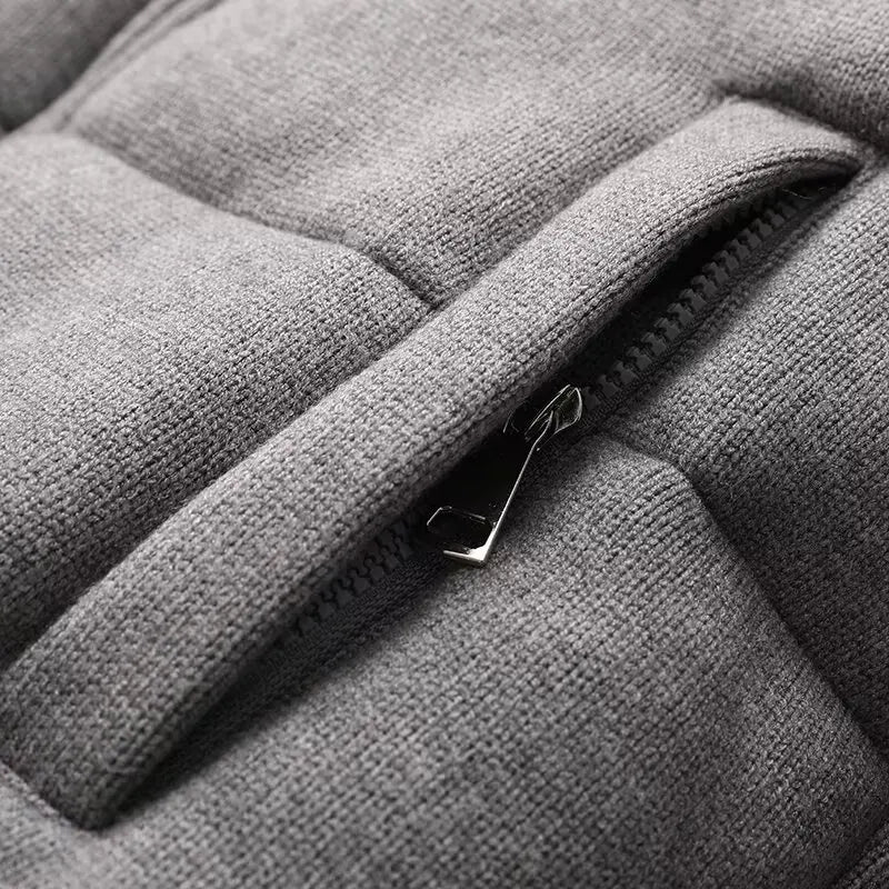 women's autumn and winter new casual simple versatile knitted fabric stand collar short warm cotton jacket coat ATFH
