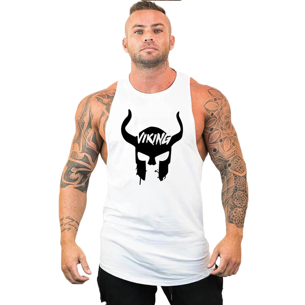 2023 New Cotton Workout Gym Tank Top Mens Muscle Sleeveless Sportswear Shirt Stringer Fashion Bodybuilding Singlets Fitness Vest