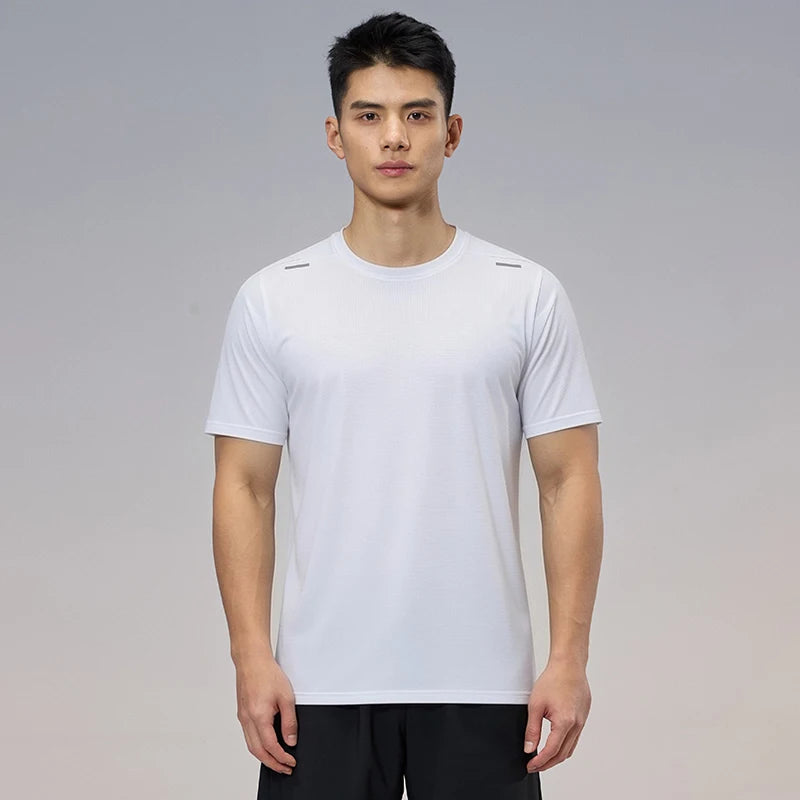 Quick Dry Running T-shirt Men Gym Sports Shirt Comfortable Breathable Outdoor Hiking Fitness Jogging Top