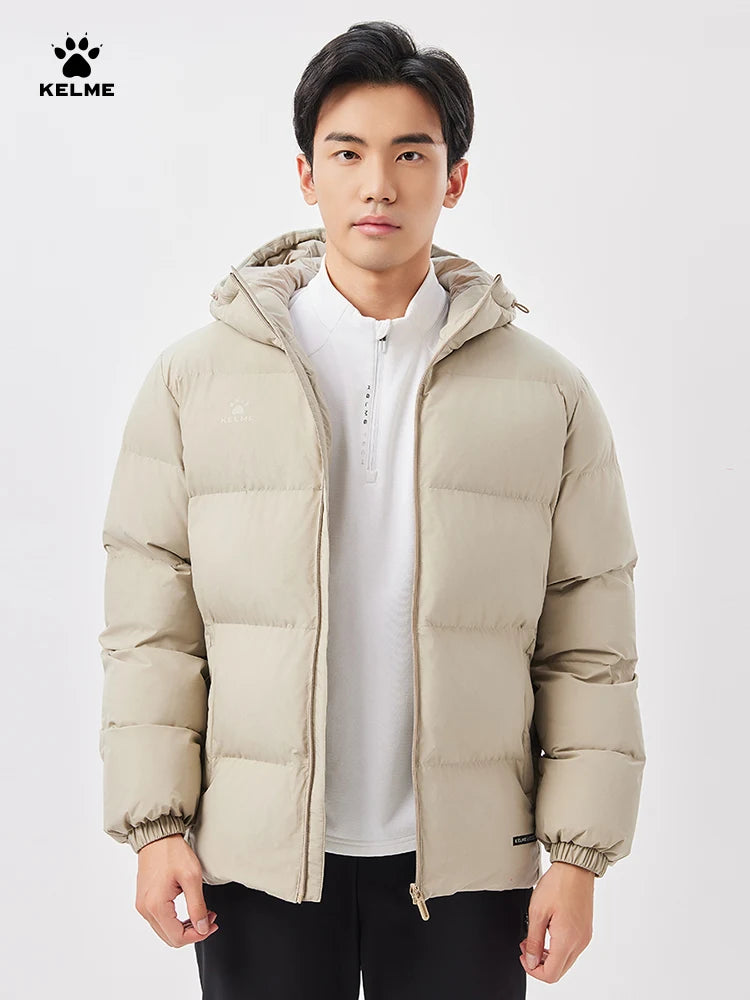 Kelme Sports Cotton Jacket Men's Winter 2024 New Style Bread Jacket Hooded Windproof Jacket Thickened Warm Cotton Jacket