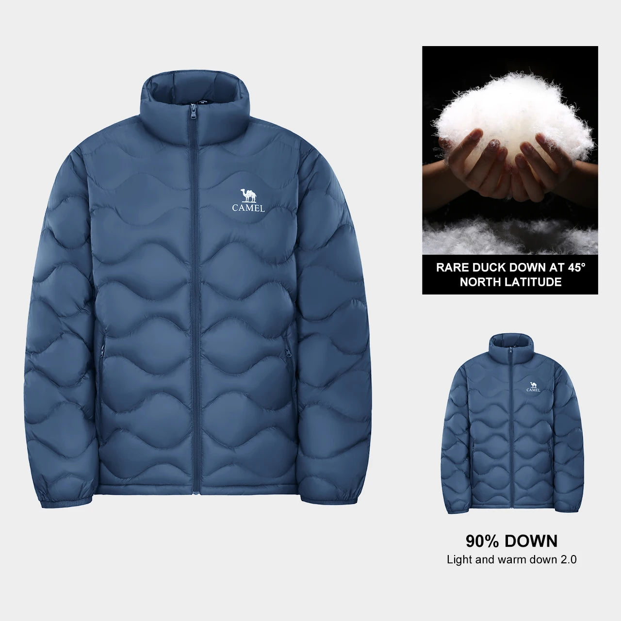 GOLDEN CAMEL Outdoor Down Jackets Men's and Women's Lightweight High-loft Warm Windproof Anti-static Jacket for Men Winter Coats