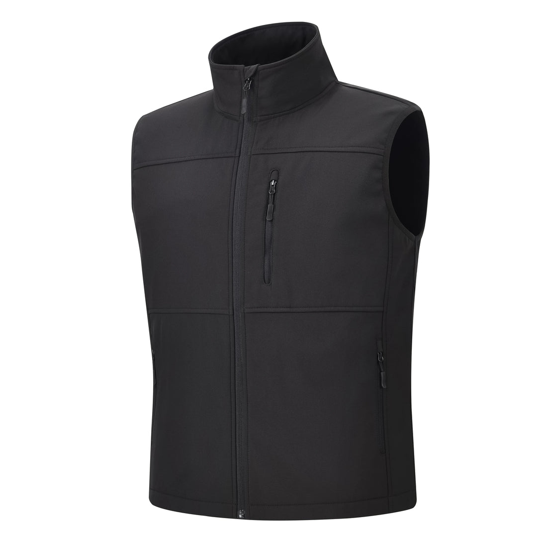 Men's Windproof Softshell Thick Vest, Comfortable Sleeveless Jacket Multi Pocket Sports Vest for Hiking Cycling