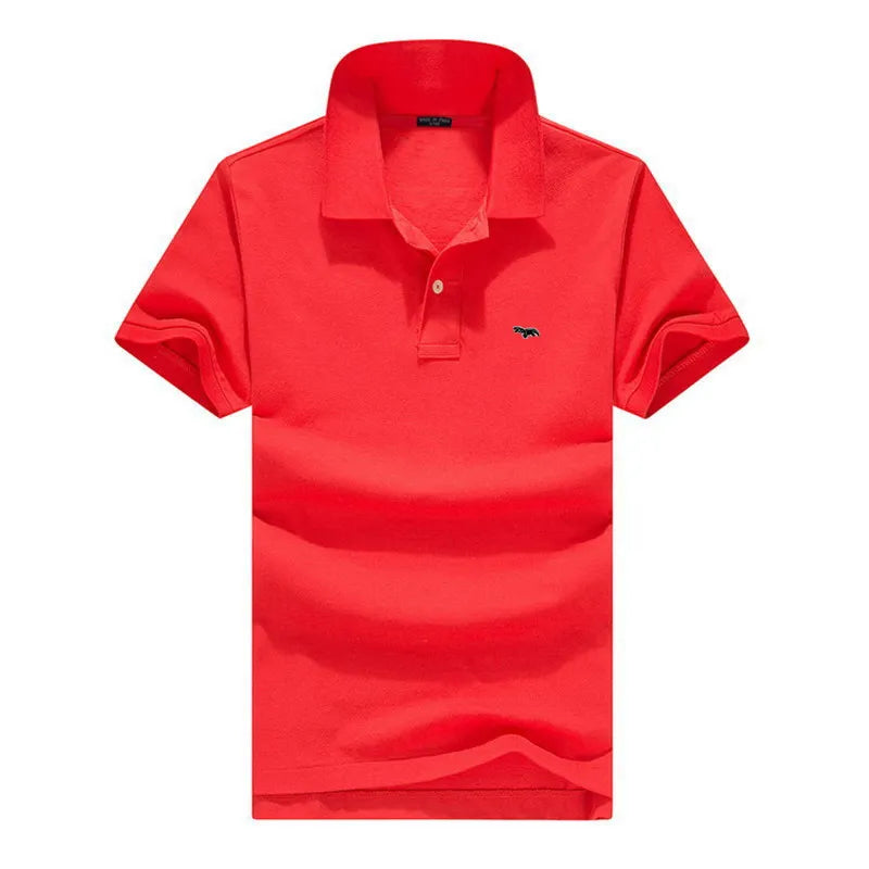 100% pure cotton Spring summer men's fashion sports brand embroidered short sleeved POLO shirt business casual T-shirt
