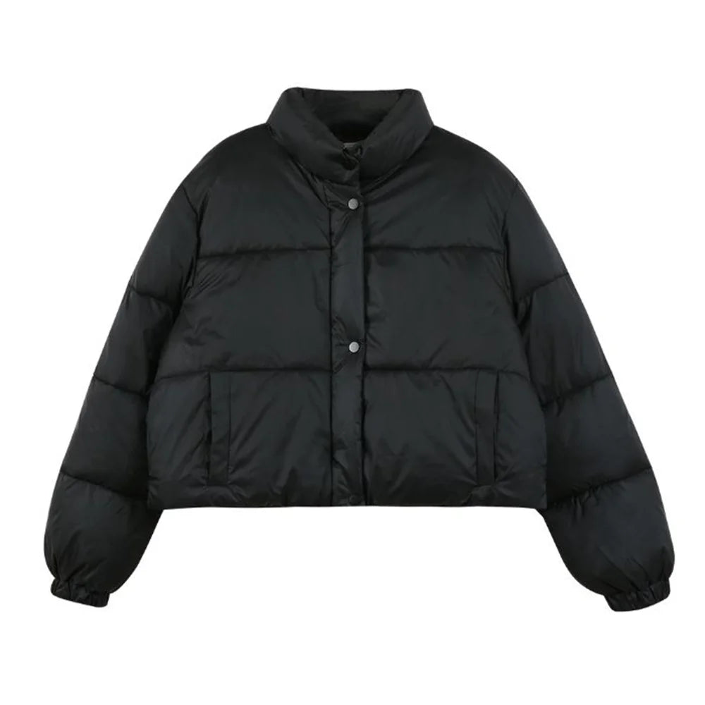 Stand Collar Outerwear Cute Female Long Sleeve Clothing Bread Cotton Coats Top Korean Style Thickened Winter Short Cotton Jacket