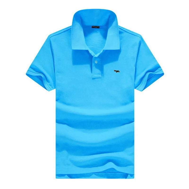 100% pure cotton Spring summer men's fashion sports brand embroidered short sleeved POLO shirt business casual T-shirt