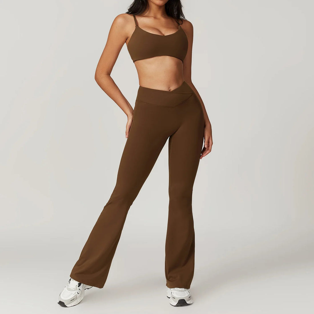 2 Pieces Yoga Set Gym Clothes Sportswear Yoga Suits For Women Fitness Short Sleeve Crop Top Tracksuits Sports Bra Gym Leggings ATFH