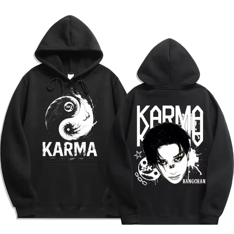 KPOP's fourth album KARMA printed men's hoodie FELIX HAN BANGCHAN CHANGBIN HYUNJIN LEE fashion hoodie