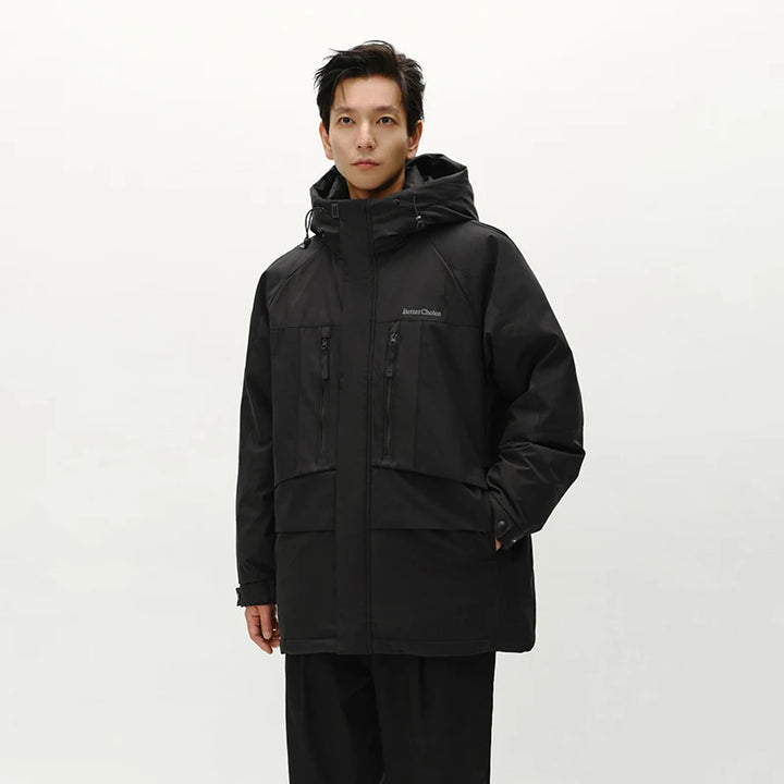 Semir Down Jacket Men Mid-Length Hooded Sport Colorblock 2026 Winter Man Clothes Warm Outerwear Windproof Warm Colorblock Design