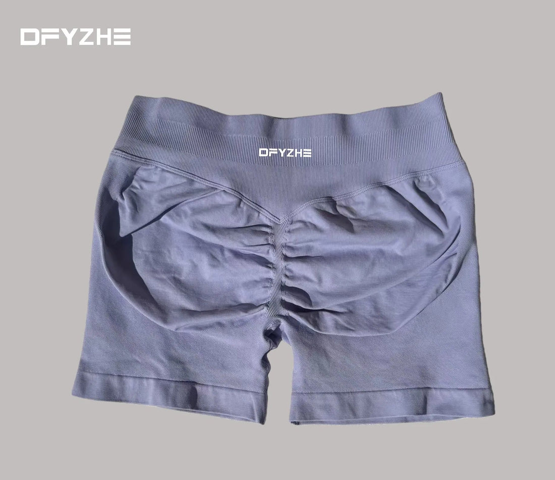 DFYZHE Women's Impact Shorts 4.5" – Seamless High Waist Ribbed Workout Shorts for Yoga Cycling & Fitness Tahsi Fashion House