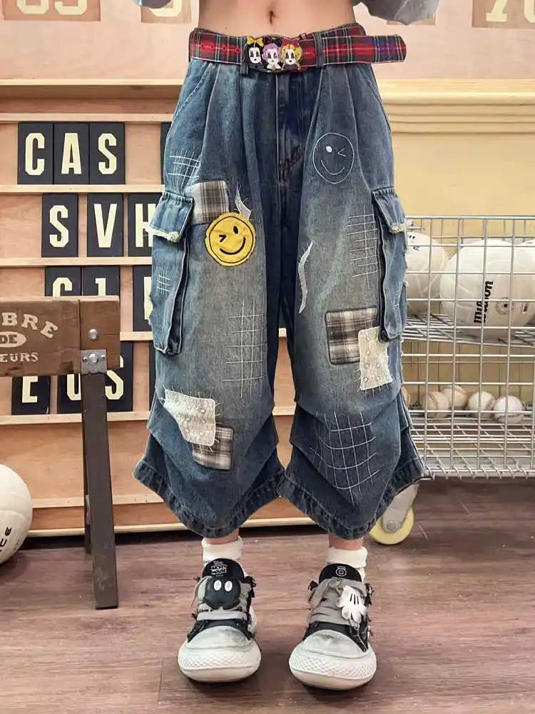 Summer Women Tomboy Jorts Harajuku Cargo Jean Shorts 2000s Japanese Denim Pants Y2K Streetwear High Street Korean Fashion New ATFH