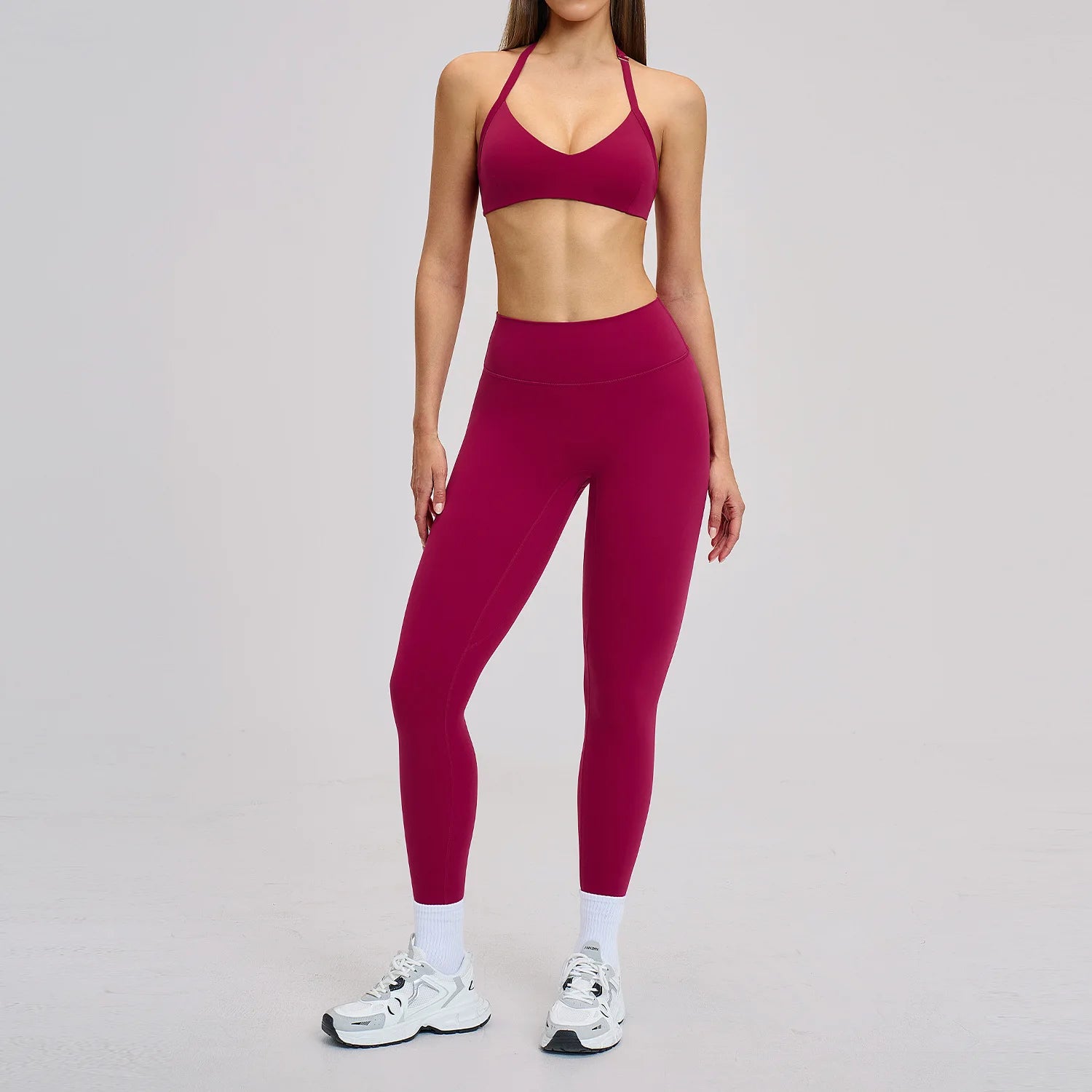 Women's Yoga Suits 2 Piece Sportswear Yoga Tracksuit Ventilate Vest High Waist Leggings Outfit Gym Set Running Workout Clothes - ATFH