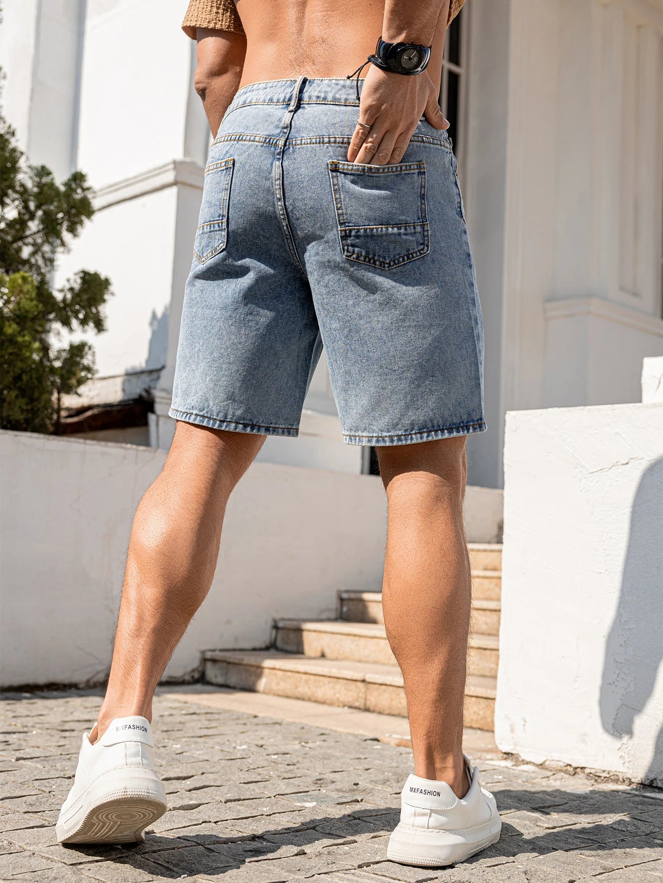 2026 Men's Summer Loose Fit Blue Distressed Denim Shorts All Occasion Wear Casual/Party/Vacation Versatile Trendy Men's Pants Ripped Jeans Size XS-XL ATFH
