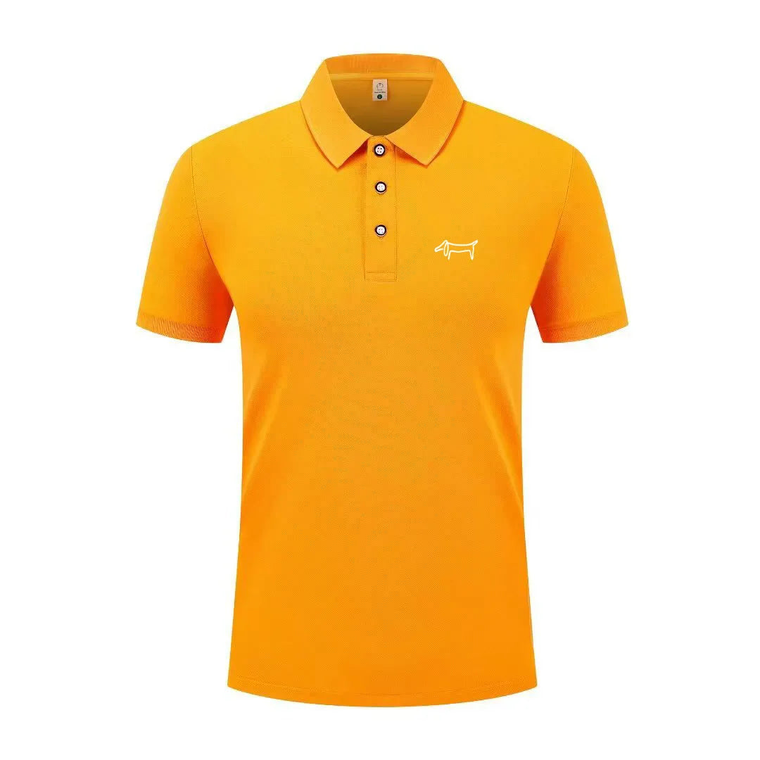 High end luxury men's new T-shirt collar button letter print European style summer hot selling casual sports men's clothing